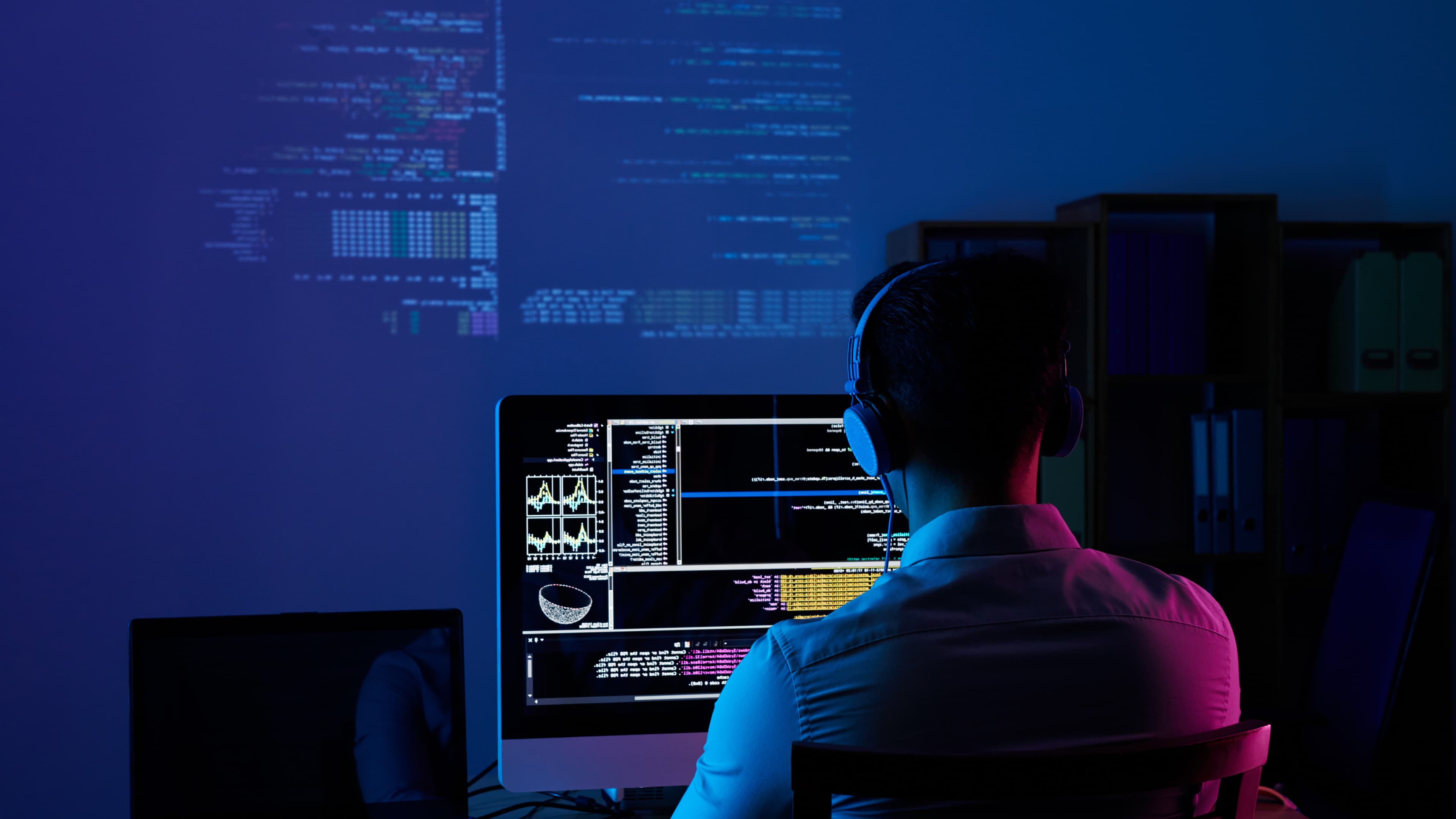 AI and technology solutions background showcasing SevenR's innovative IT services